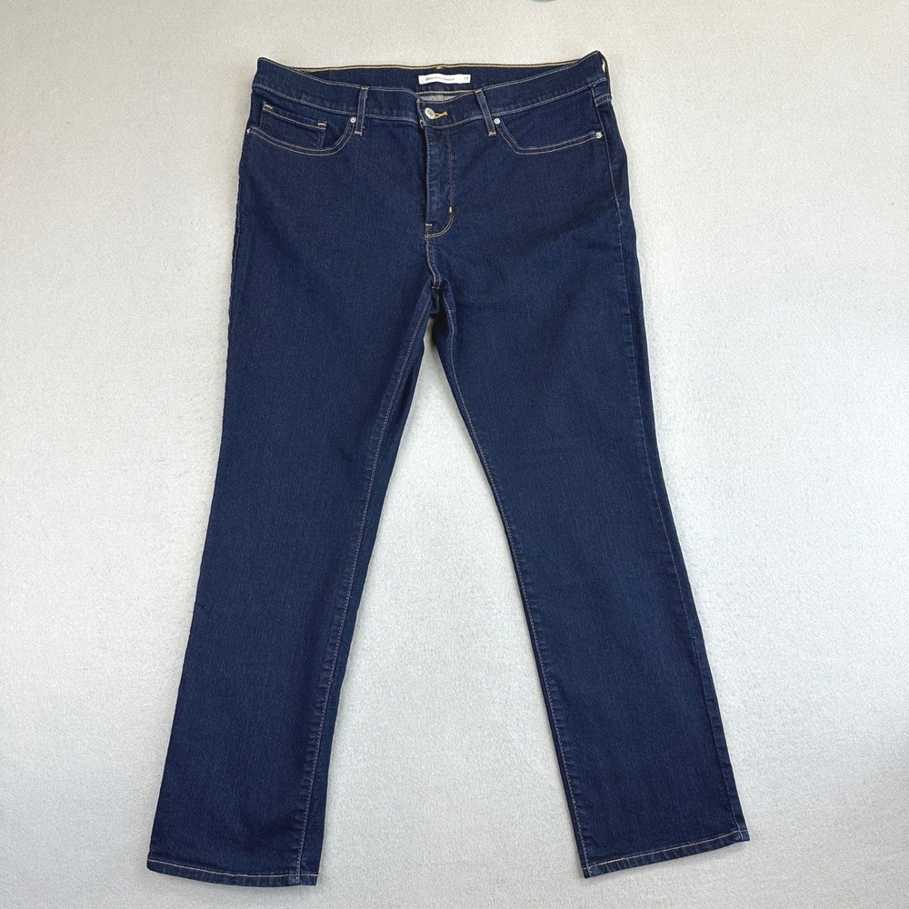 Levi's 314 Shaping Straight Jeans Womens 34 Dark Wash Indigo Stretch Denim